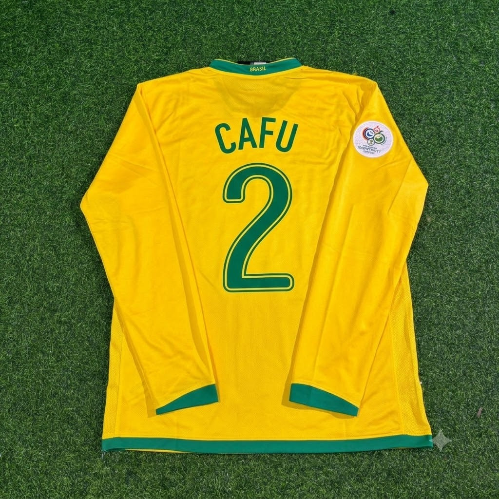 Brazil World Cup 2006 Cafu #2 Long Sleeve Football Jersey