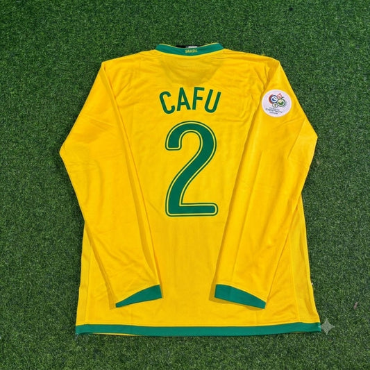 Brazil World Cup 2006 Cafu #2 Long Sleeve Football Jersey