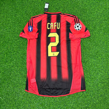 Cafu Milan 2003/2004 Red & Black Home Retro Football Jersey Kit