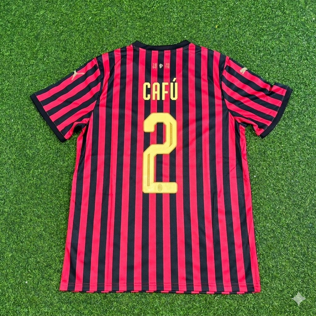 Cafu AC Milan 120th Anniversary Special Golden Retro Football Jersey Kit