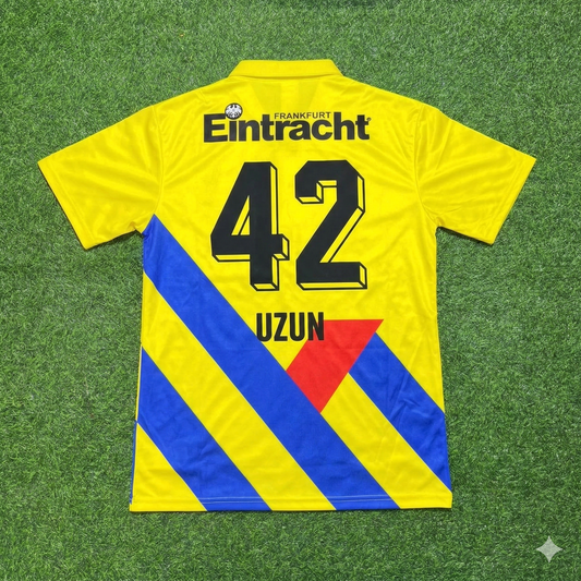 Can Uzun Eintracht Frankfurt Retro Yellow Football Jersey Kit