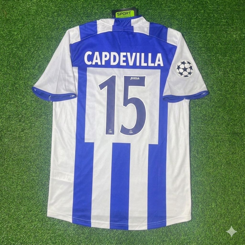 Joan Capdevilla Deportivo La Coruna 2003 2004 Retro Football Jersey