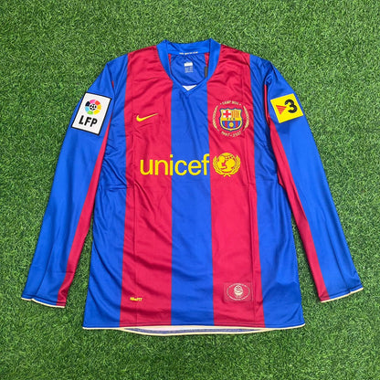 Carles Puyol Barcelona 2007 Retro Football Jersey Kit