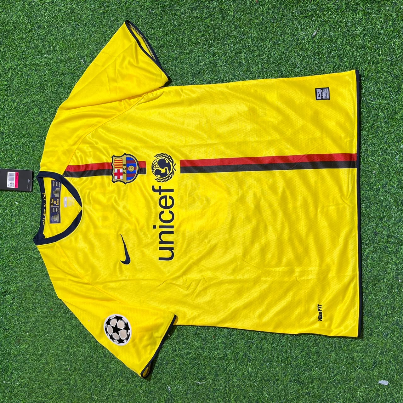 Carles Puyol 2008/09 Barcelona Yellow Retro Football Jersey
