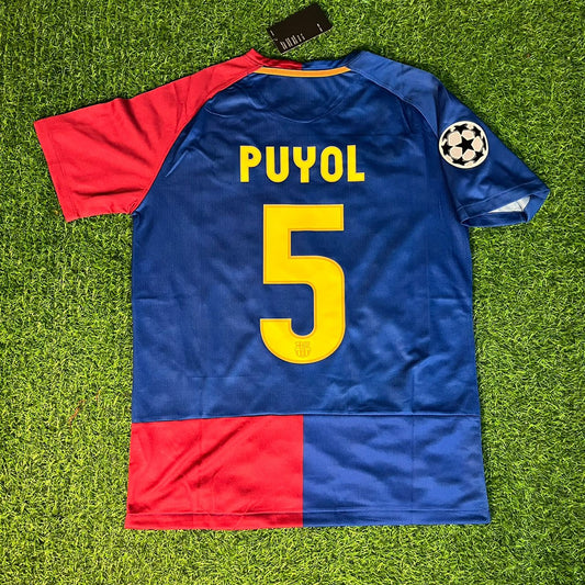 5 Carles Puyol – Barcelona 2009 UEFA Champions League Final Retro Kit Jersey – | Trikot | Maillot Soccer Kit