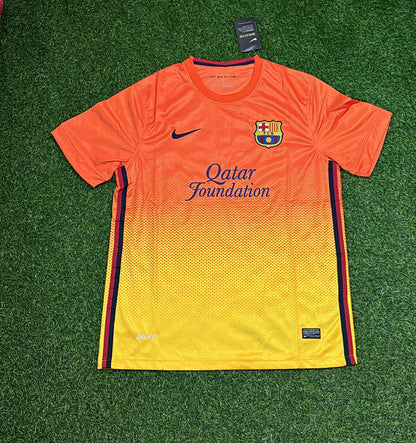 Carles Puyol 5 Barcelona 2012 2013 Orange Retro Football Jersey Kit