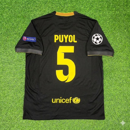 Carles Puyol #5 Barcelona 2013-2014 Black Retro Football Jersey Kit