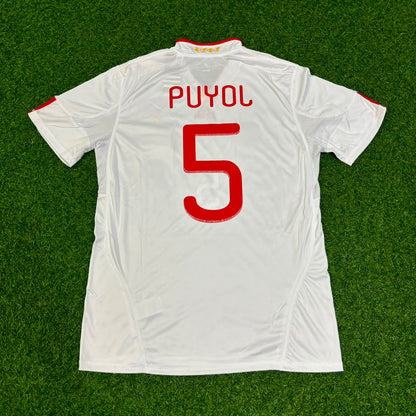 Carles Puyol Spain 2011 Season White Retro Football Jersey Kit