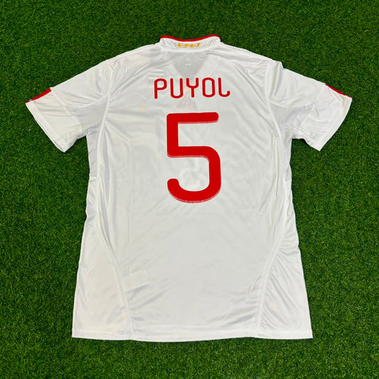 Carles Puyol Spain 2011 Season White Retro Football Jersey Kit