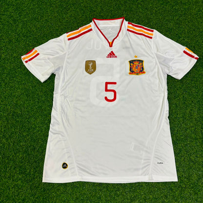 Carles Puyol Spain 2011 Season White Retro Football Jersey Kit