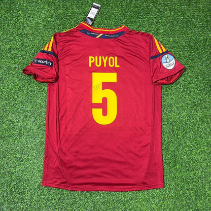 Spain EURO 2012 Carles Puyol Final Retro Football Jersey Kit