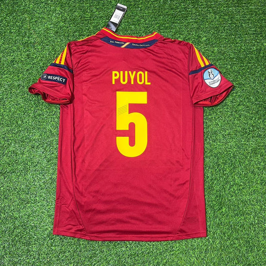 Spain EURO 2012 Carles Puyol Final Retro Football Jersey Kit