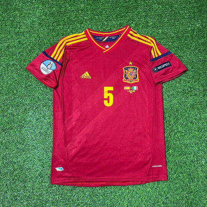 Spain EURO 2012 Carles Puyol Final Retro Football Jersey Kit