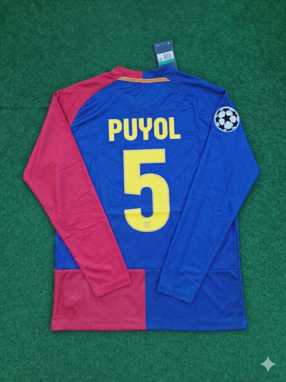 Carles Puyol Barcelona 2009 Champions League Final Retro Football Jersey