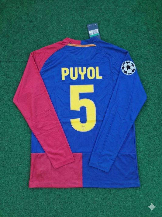 Carles Puyol Barcelona 2009 Champions League Final Retro Football Jersey
