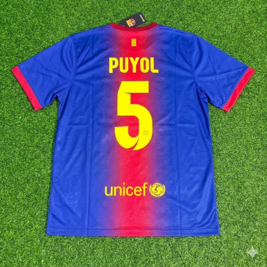 Carles Puyol Barcelona 2012/2013 Retro Home Football Jersey Kit