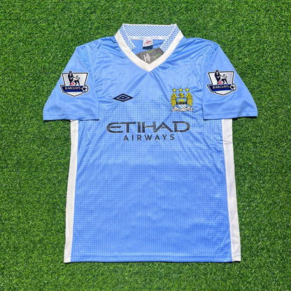 Carlos Tevez 32 Manchester City 2011/12 Home Kit Blue Retro Football Jersey