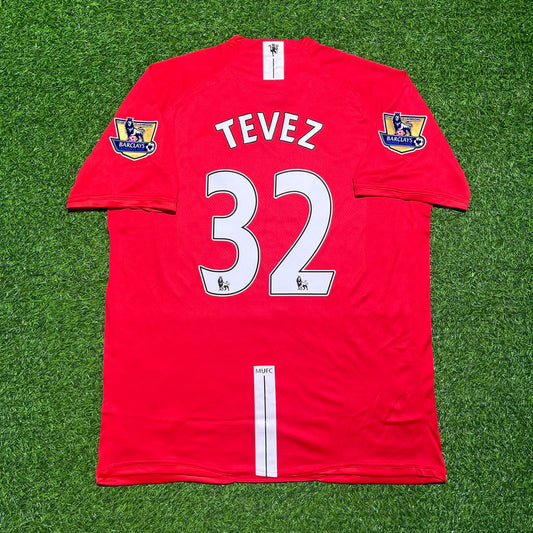 Carlos Tevez #32 Manchester United 2007 2008 Home EPL Retro Football Jersey