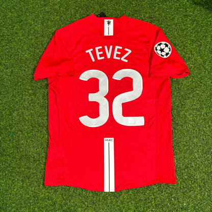 Carlos Tevez #32 Manchester United 2008 Champions League Final Retro Football Jersey