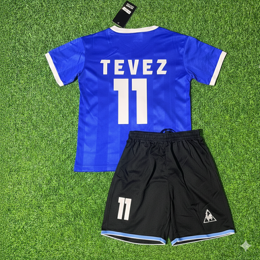 Carlos Tevez 11- Argentina Blue Kids Retro Football Jersey Collection