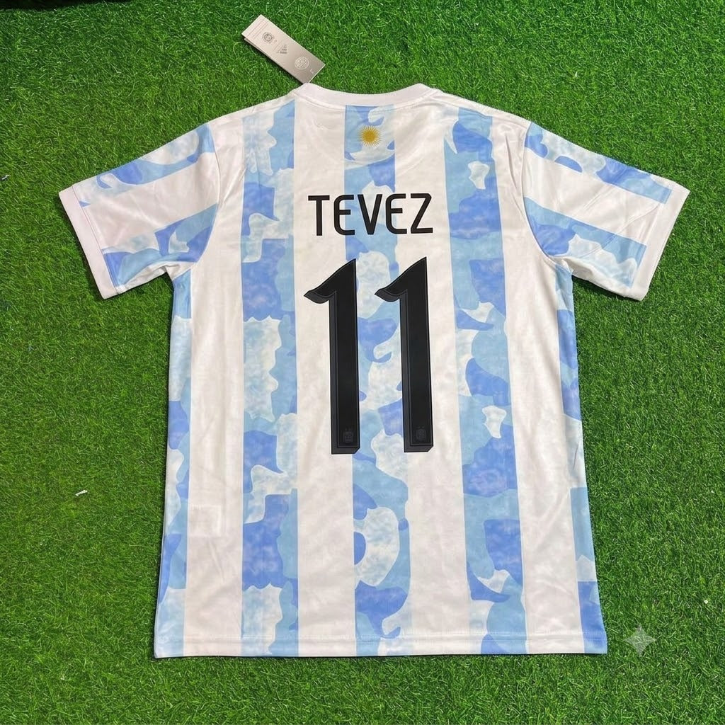 Carlos Tevez Argentina Retro Football Jersey