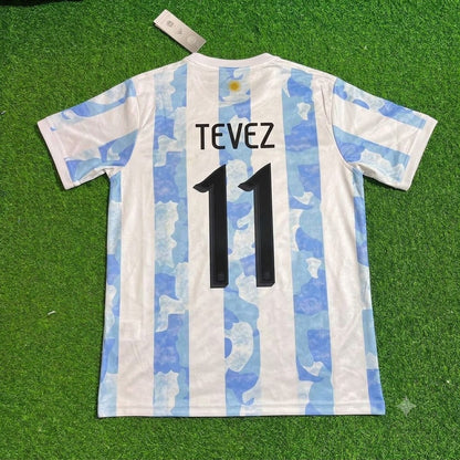 Carlos Tevez Argentina Retro Football Jersey