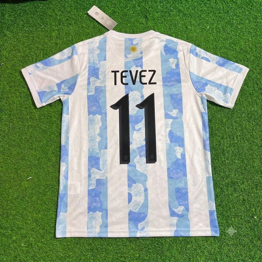 Carlos Tevez Argentina Retro Football Jersey