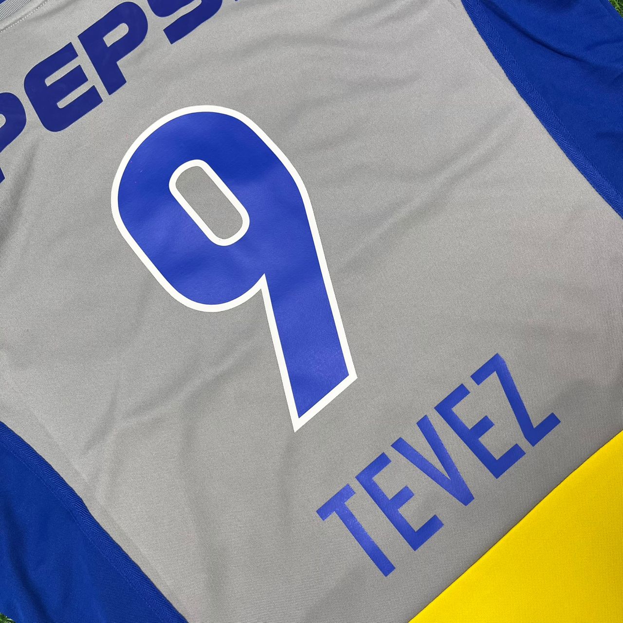 Carlos Tevez Boca Juniors 2002 Away Retro Football Jersey Kit