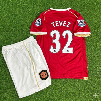 Carlos Tevez #32 Manchester United 2006-2007 Kids Home Football Jersey Kit