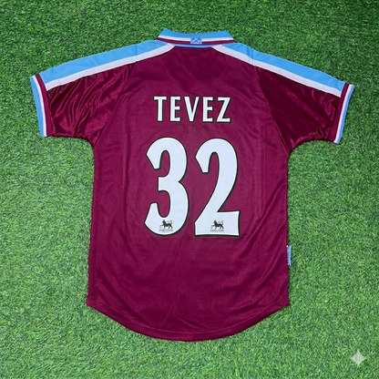 Carlos Tevez #32 West Ham United Home Retro Football Jersey Kit