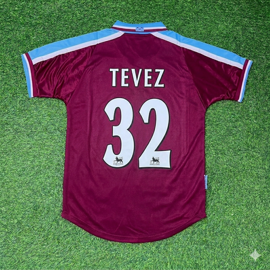Carlos Tevez #32 West Ham United Home Retro Football Jersey Kit