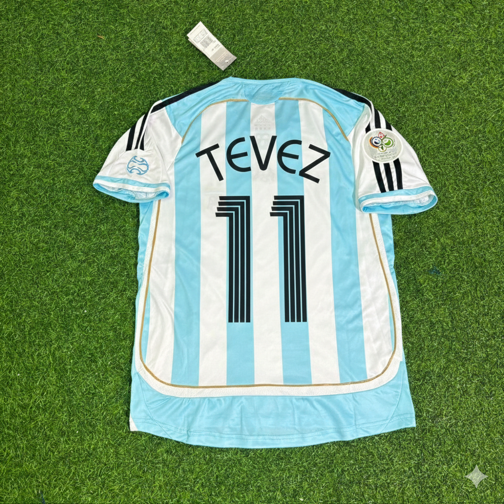 Argentina World Cup 2006 Carlos Tevez Retro Football Jersey