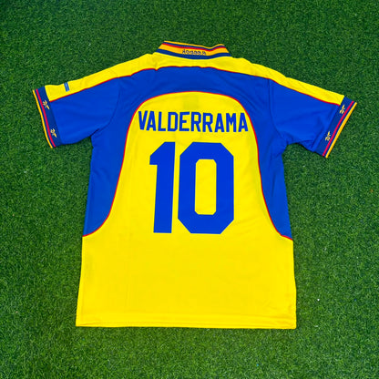 Colombia 2001 Carlos Valderrama Home Yellow Retro Football Jersey