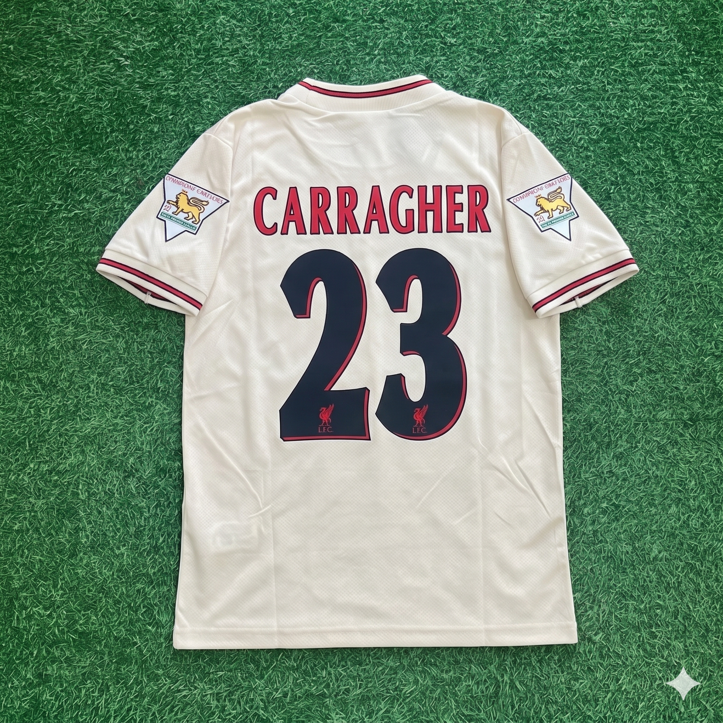 Jamie Carragher Liverpool 1996 1997 Retro Away White Retro Football Jersey