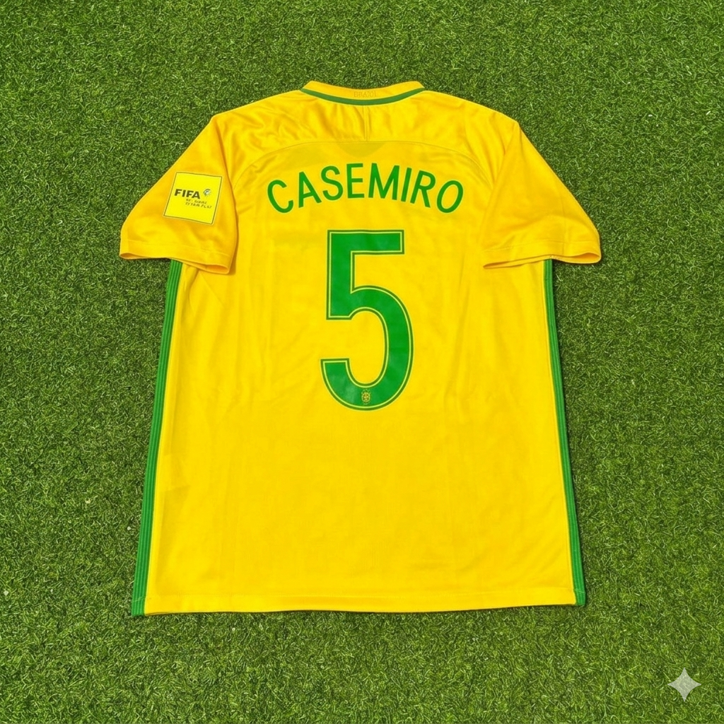 Brazil World Cup 2018 Casemiro #5 Home Football Jersey