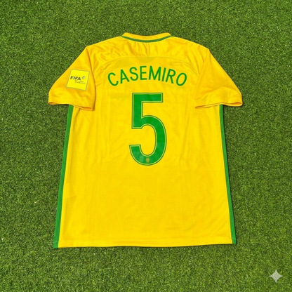 Brazil World Cup 2018 Casemiro #5 Home Football Jersey