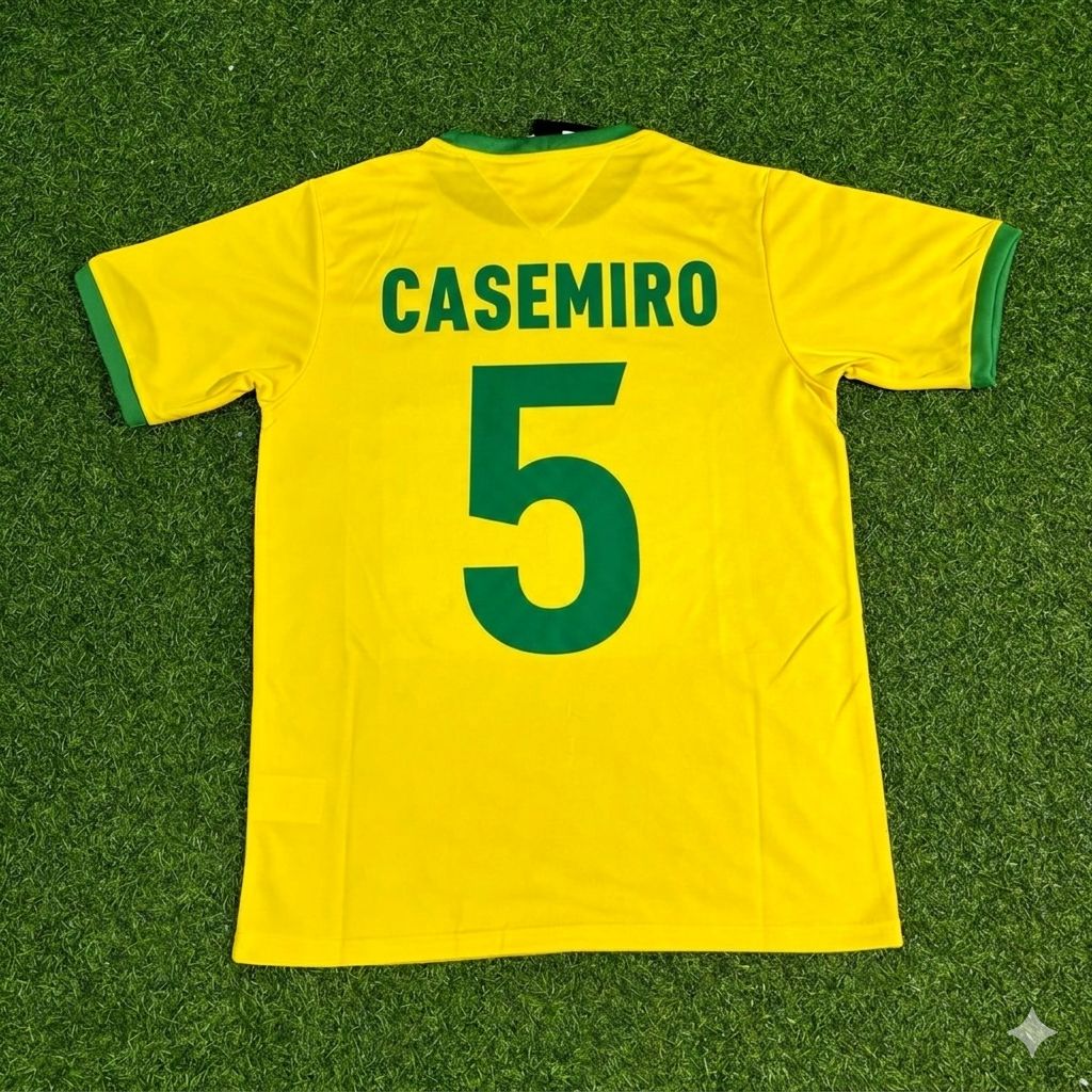 Casemiro Brazil Retro Home Football Jersey