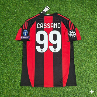 Antonio Cassano 99 - Milan 2010/2011 Home Retro Football Jersey