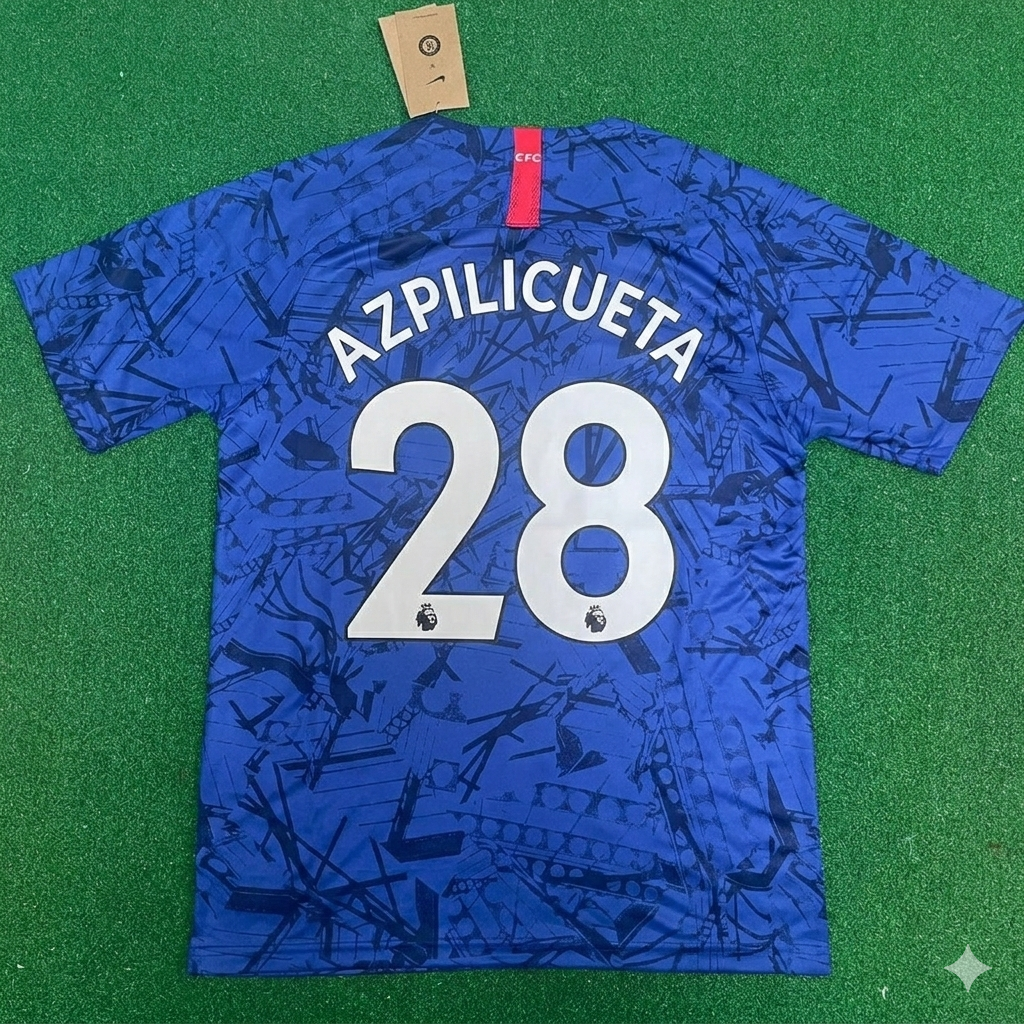 Cesar Azpilicueta #28 Chelsea 2019 2020 Blue Retro Football Jersey Kit