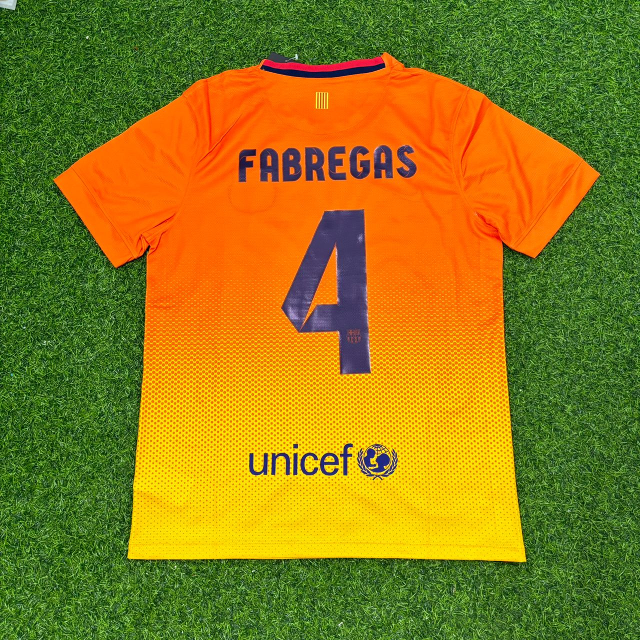 Cesc Fabregas 4 Barcelona 2012 2013 Orange Retro Football Jersey Kit