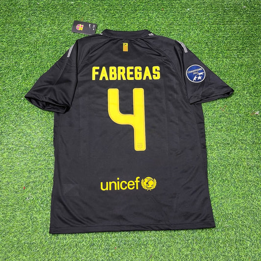 Cesc Fabregas Black Barcelona 2011/12 Retro Kit Shirt Football Jersey