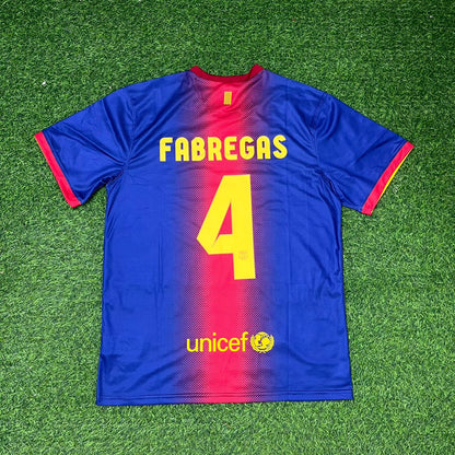 Cesc Fabregas Barcelona 2012-2013 Home Retro Football Jersey Kit
