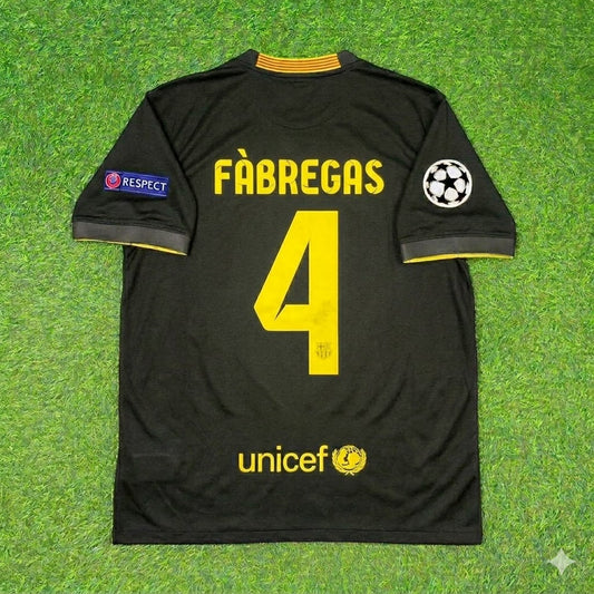 Cesc Fàbregas #4 Barcelona 2013-2014 Black Retro Football Jersey Kit
