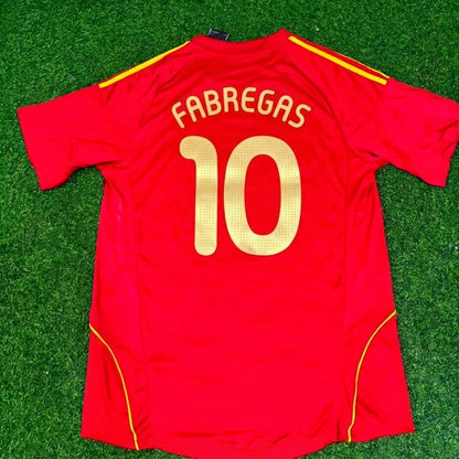 Cesc Fabregas #10 Spain EURO 2008 Red Home Retro Football Jersey Paradise Edition