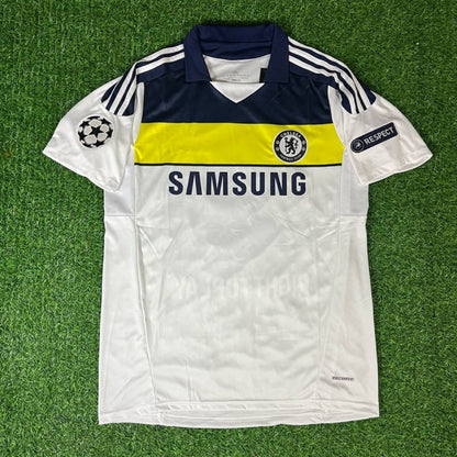 Chelsea 2011/2012 Champions League White Yellow Retro Football Jersey