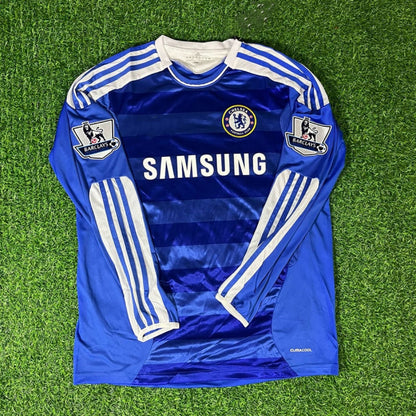 Chelsea 2011 2012 EPL Patch Retro Long Sleeve Football Jersey