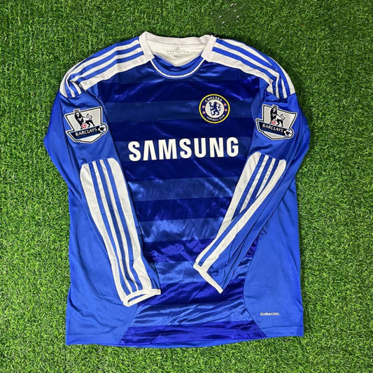 Chelsea 2011 2012 EPL Patch Retro Long Sleeve Football Jersey