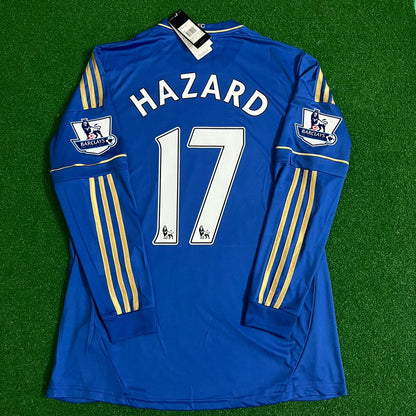 Eden Hazard Chelsea 2012/13 Premier League Patch Blue Retro Football Jersey