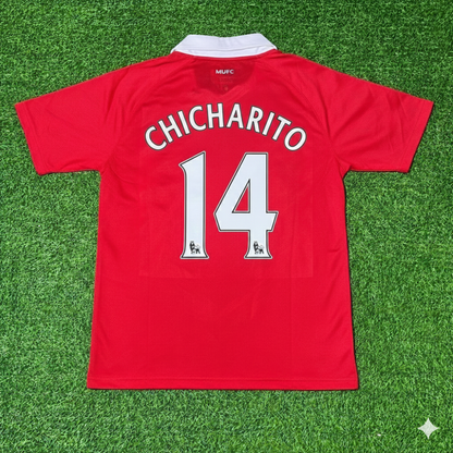 Chicharito Manchester United 2010/2011 Retro Home Football Jersey Kit