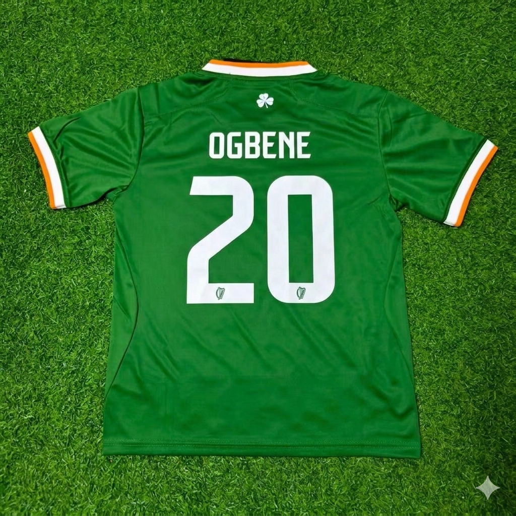 Chiedozie Ogbene #20 Ireland 2026 Green Football Jersey